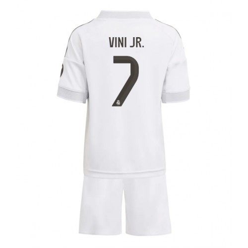 Stroje piłkarskie Real Madrid Vinicius Junior #7 Koszulka Podstawowej dla dzieci 2025-26 Krótki Rękaw (+ szorty)